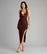 No Strings Attached Halter Strappy Midi Dress